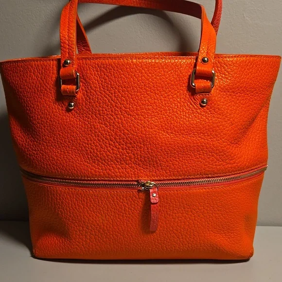 Kate Spade Pebble Leather Tote Orange & Pink - Picture 3 of 12